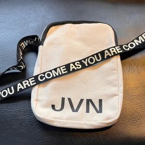 JVN Cream Crossbody Bag with Come As You Are Black Strap